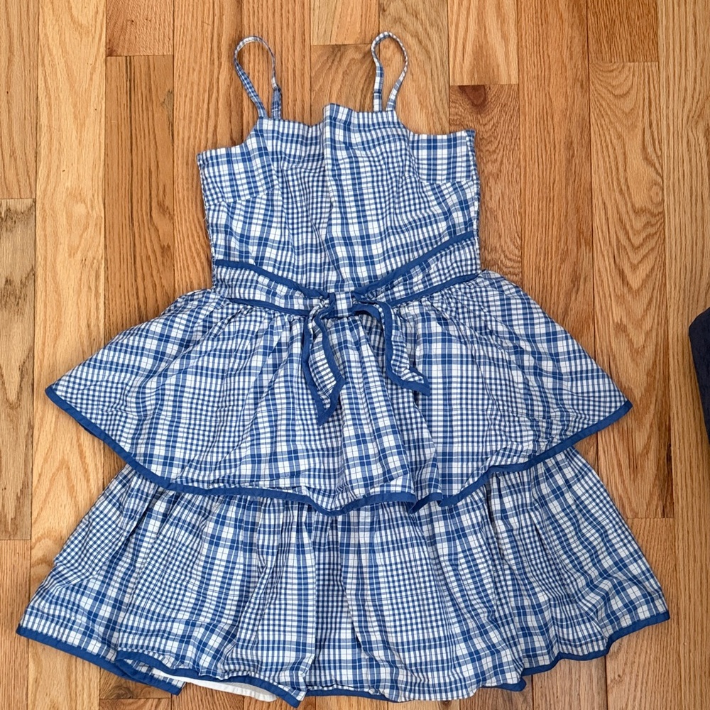 Janie and Jack Blue and White Plaid Dress